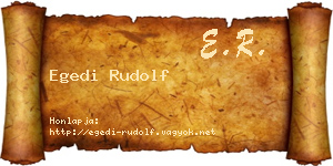 Egedi Rudolf névjegykártya